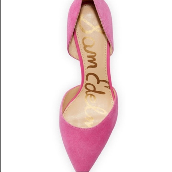 NWOT Sam Edelman Telsa Pink Suede Heels 9 - Picture 3 of 6